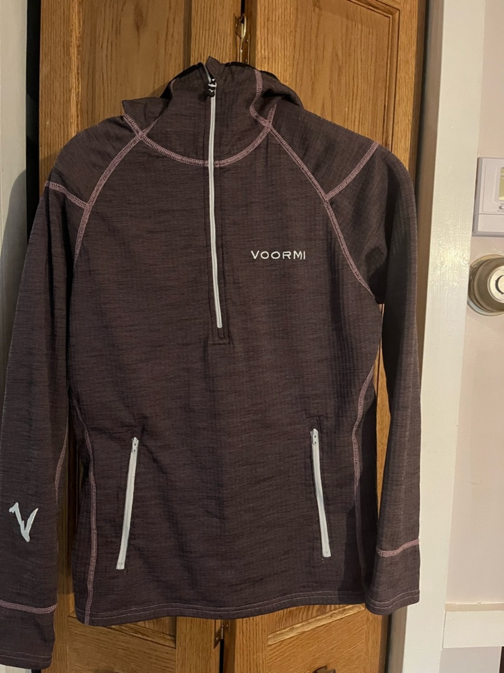 Voormi Co-Lab Fishpond Quarter Zip Hooded Longsleeve Women S Plum